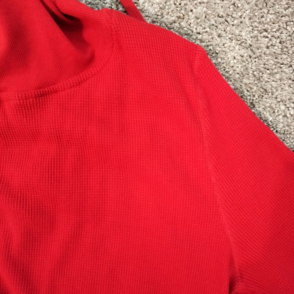 NWT L Ralph Lauren Red Waffle Knit Open Jacket - Picture 6 of 13